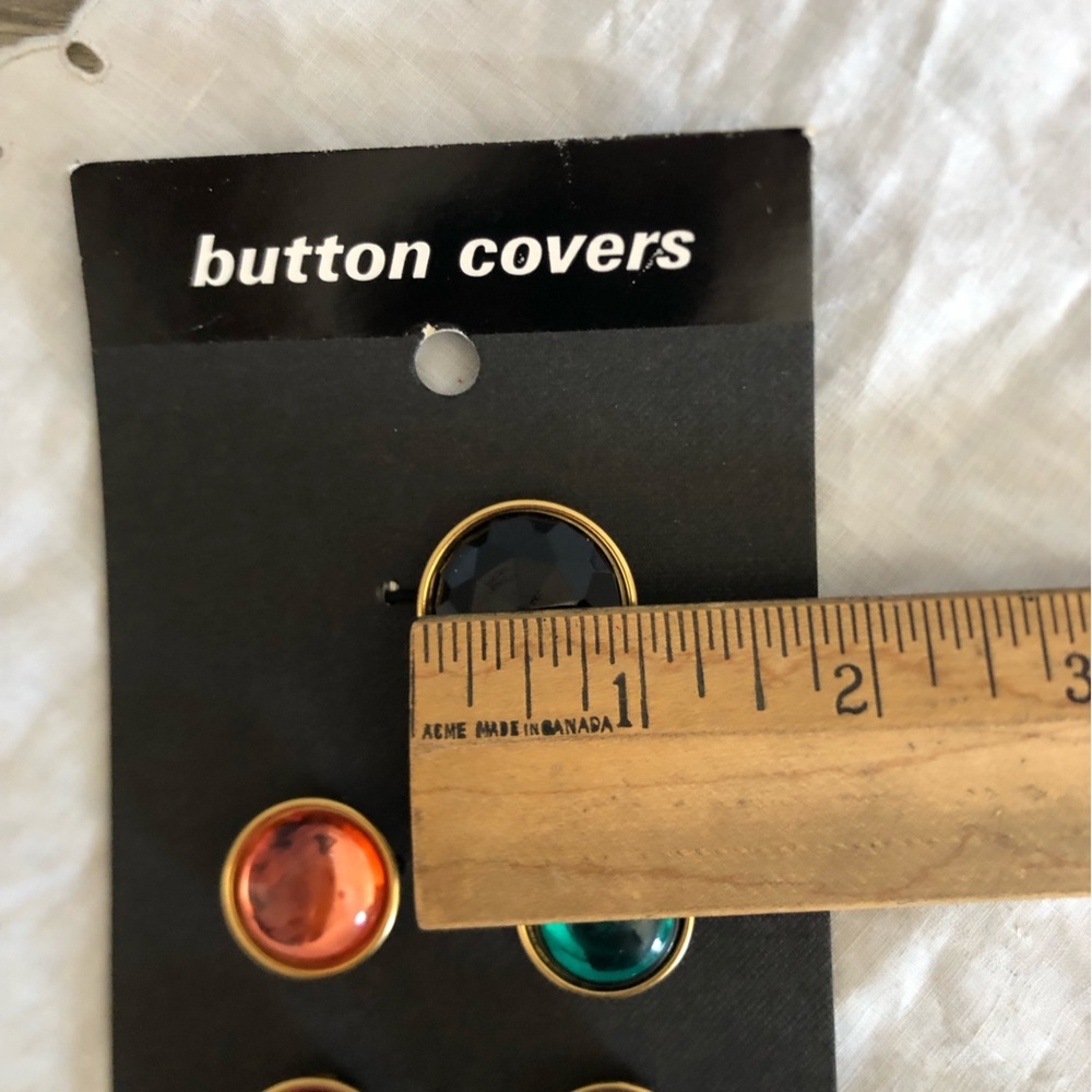Vtg NOS The Limited Colourful Rhinestone Button Covers - Picture 6 of 7